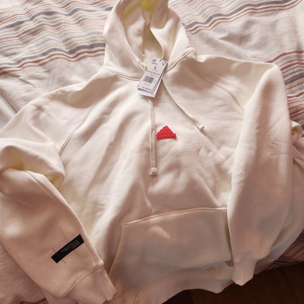 Nwt L Adidas white sweatshirt